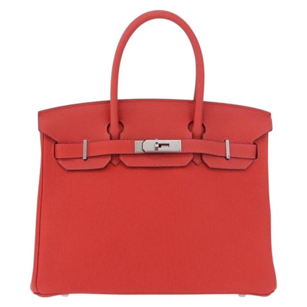 Hermes Birkin Red Togo With Palladium Hardware Red Leather Handbag